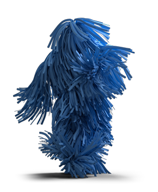 Deze afbeelding toont een professionele wasborstel met blauwe microfiber haren, perfect voor het reinigen van auto's en voertuigen voor een glanzend resultaat.